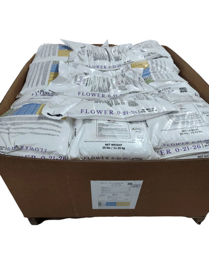 JR Croptech Flower Mix 0-21-26 Water Soluble Fertilizer - 80 x 25 lb. bags
