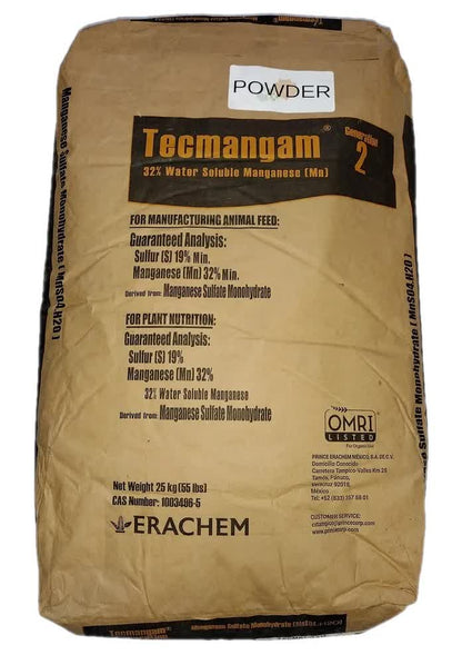 manganese fertilizer for plants Tecmangam Manganese Sulfate Soluble Powder 32% Mn 55 lb
