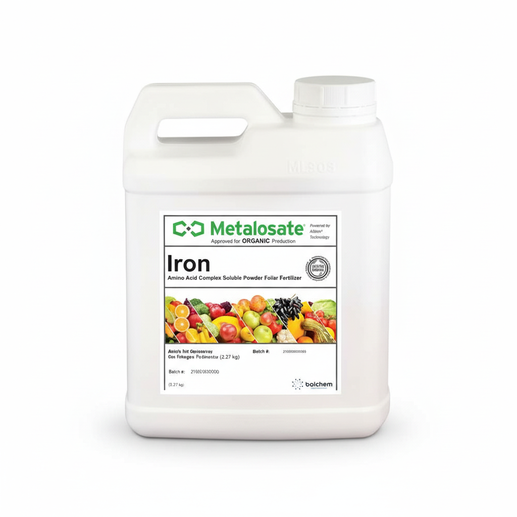 Metalosate Iron Organic 5 lb amino acid chelated foliar iron fertilizer USDA organic