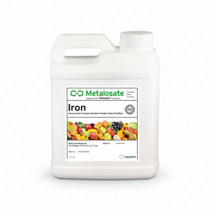 Metalosate Iron Organic 5 lb amino acid chelated foliar iron fertilizer USDA organic