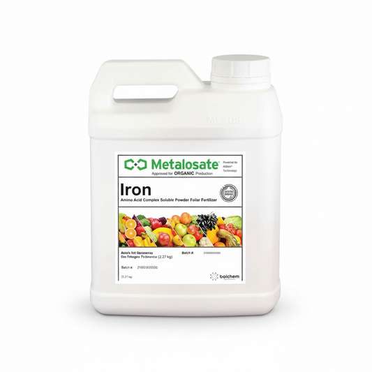 Metalosate Iron Organic 5 lb amino acid chelated foliar iron fertilizer USDA organic