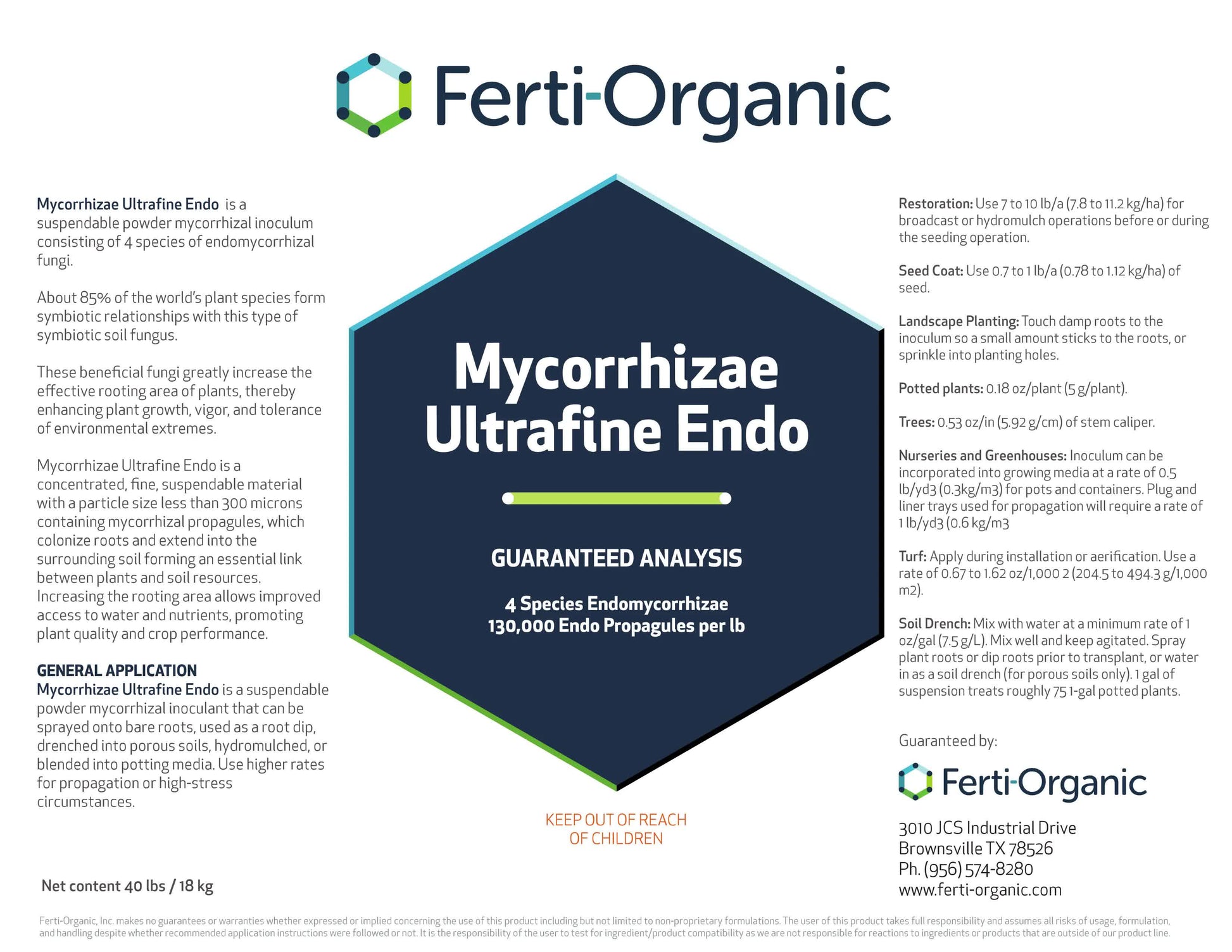 Ferti-Organic Ultra-Fine Mycorrhizae 50 lb. bag