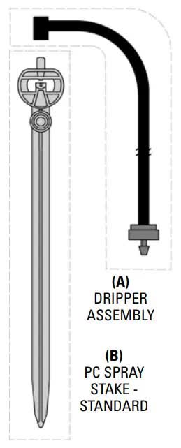 NETAFIM 6.6 GPH Grey double sided PC spray stakes