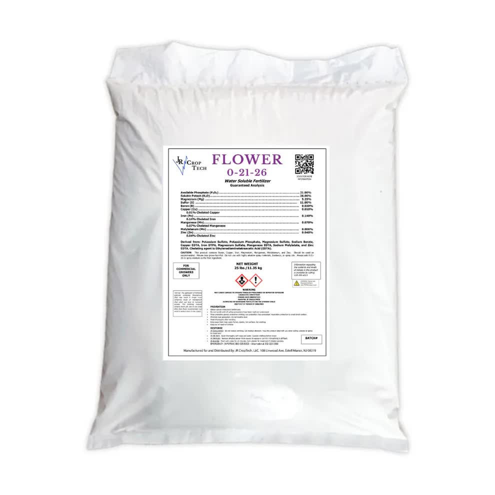 JR Croptech Flower Mix 0-21-26 Water Soluble Fertilizer - 25 Pound