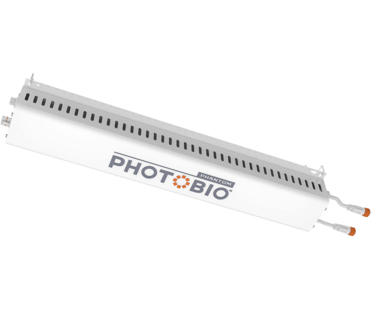 White PHOTOBIO TX replacement LED driver with vented housing and cable connectors