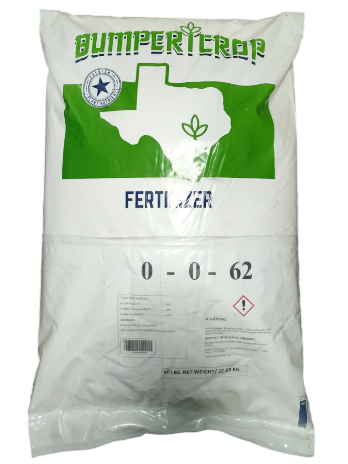 Potassium Chloride 0-0-62 fertilizer 50 lb.