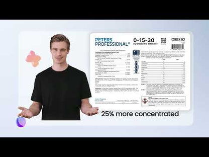 A video introducing Peters Professional 0-15-30 Hydroponic Finisher fertilizer.