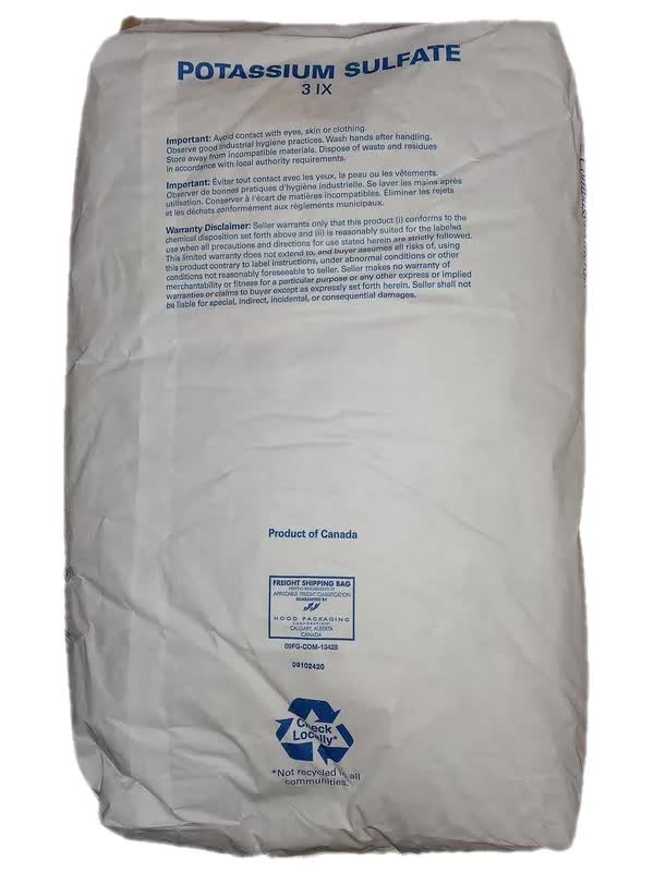 Protassium+ 3IX 0-0-53 fertilizer 50 lb. bag back