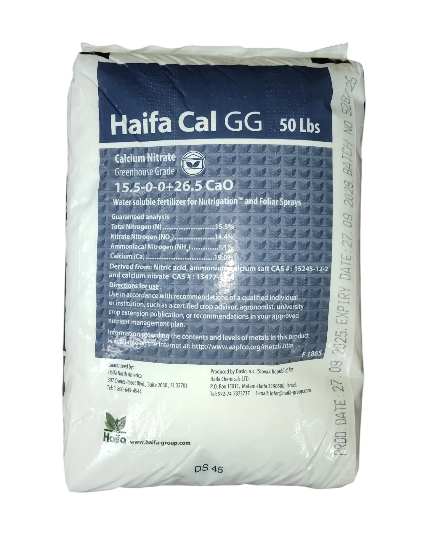 Haifa Cal GG calcium nitrate fertilizer 50 lb. bag