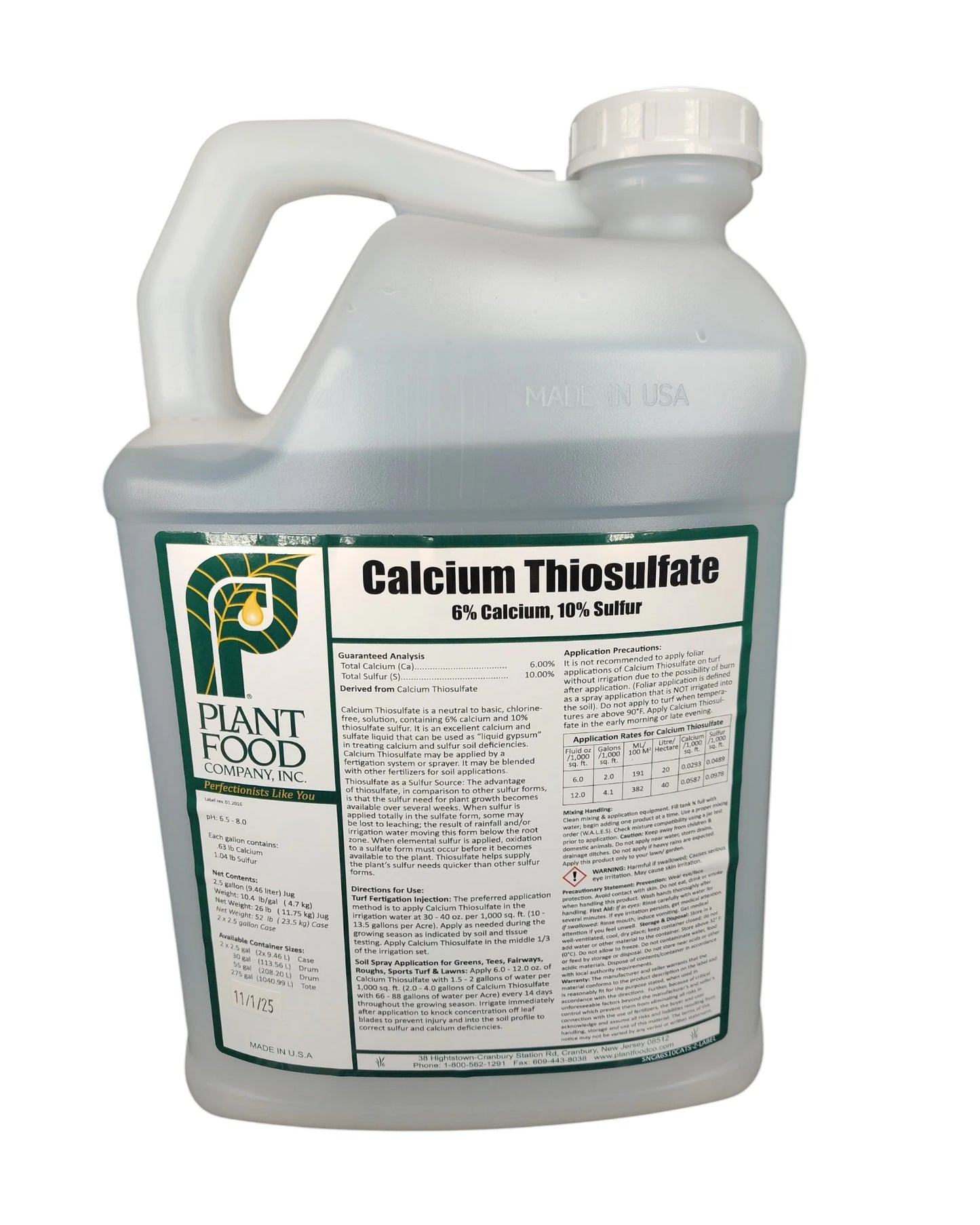 Calcium Thiosulfate Fertilizer | 6% Ca 10% S