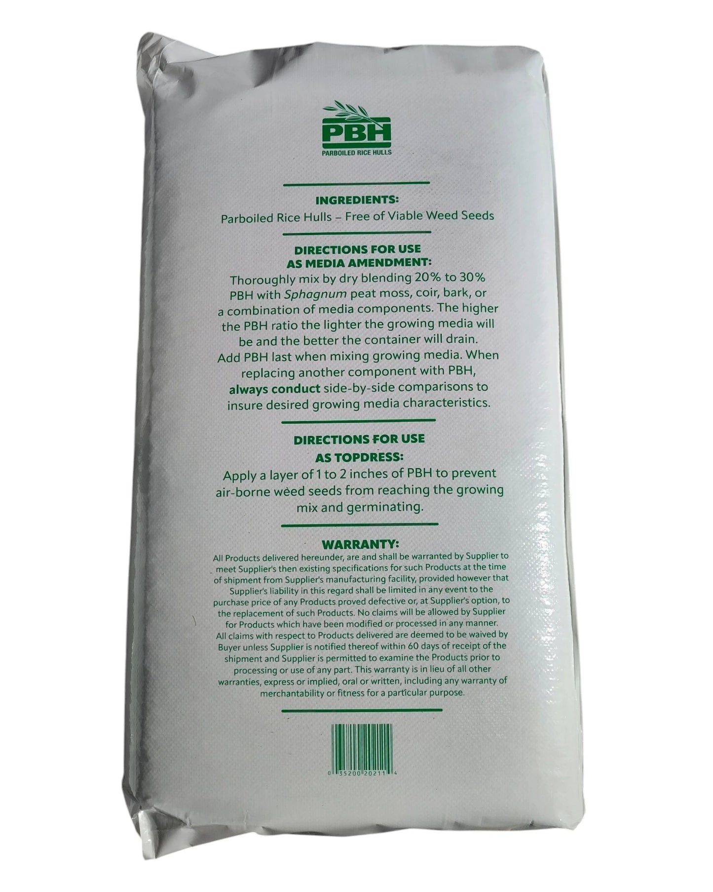 PBH product packaging with text on a white background