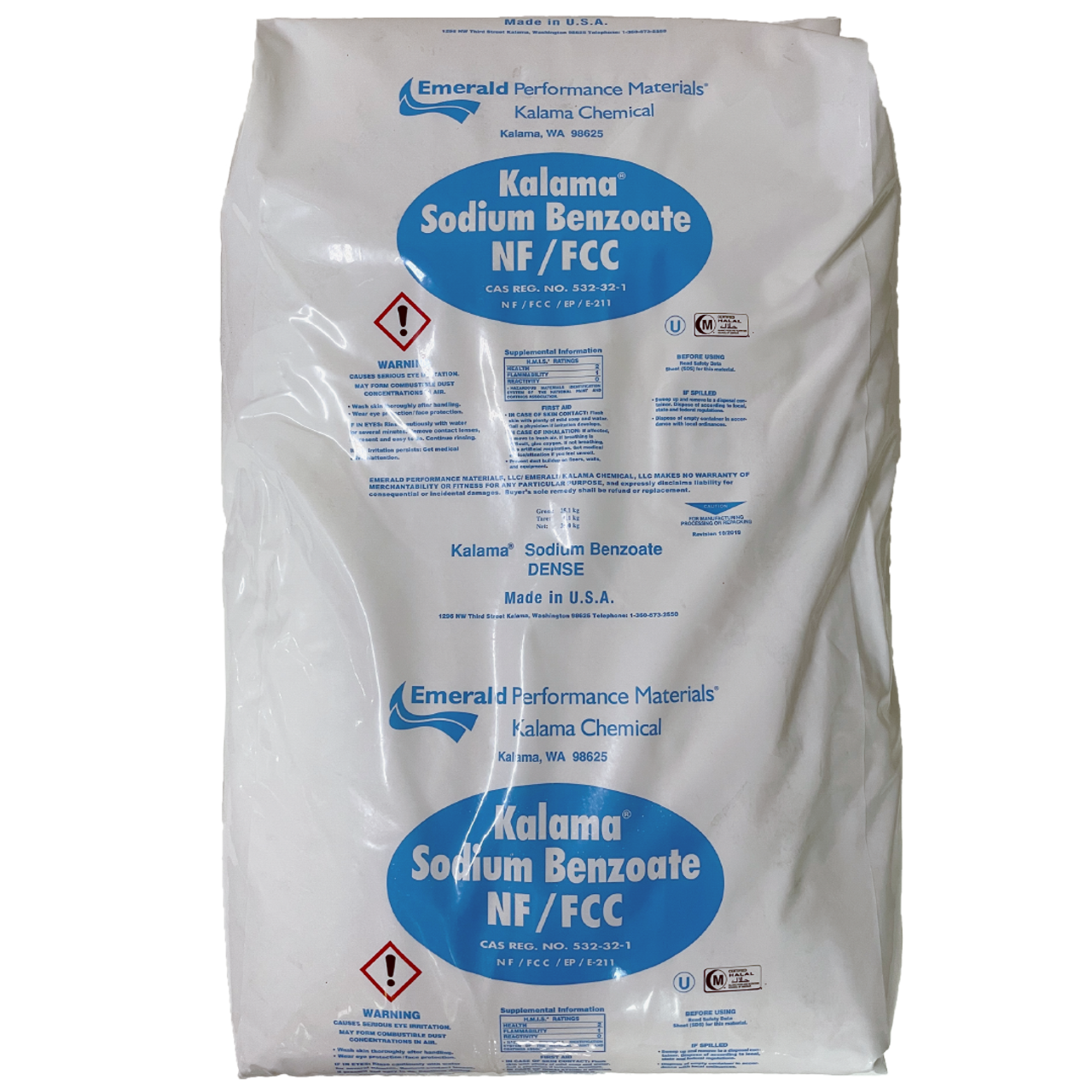 Sodium Benzoate NF FCC Dense | 55 lbs Bag.